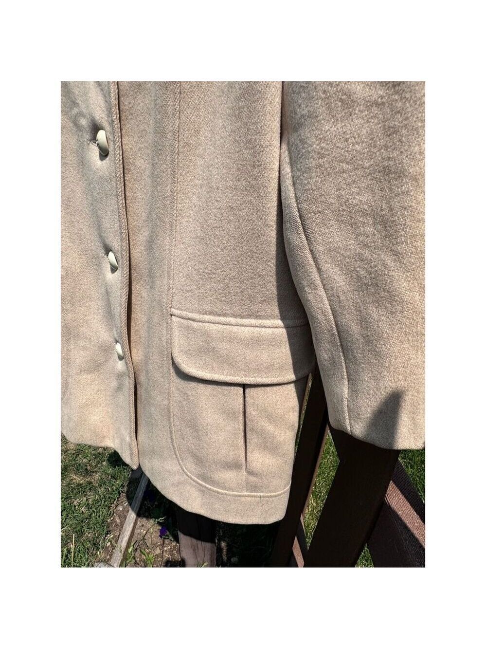 Vintage Herman Kay wool coat baby pink satin lining - Picture 7 of 13